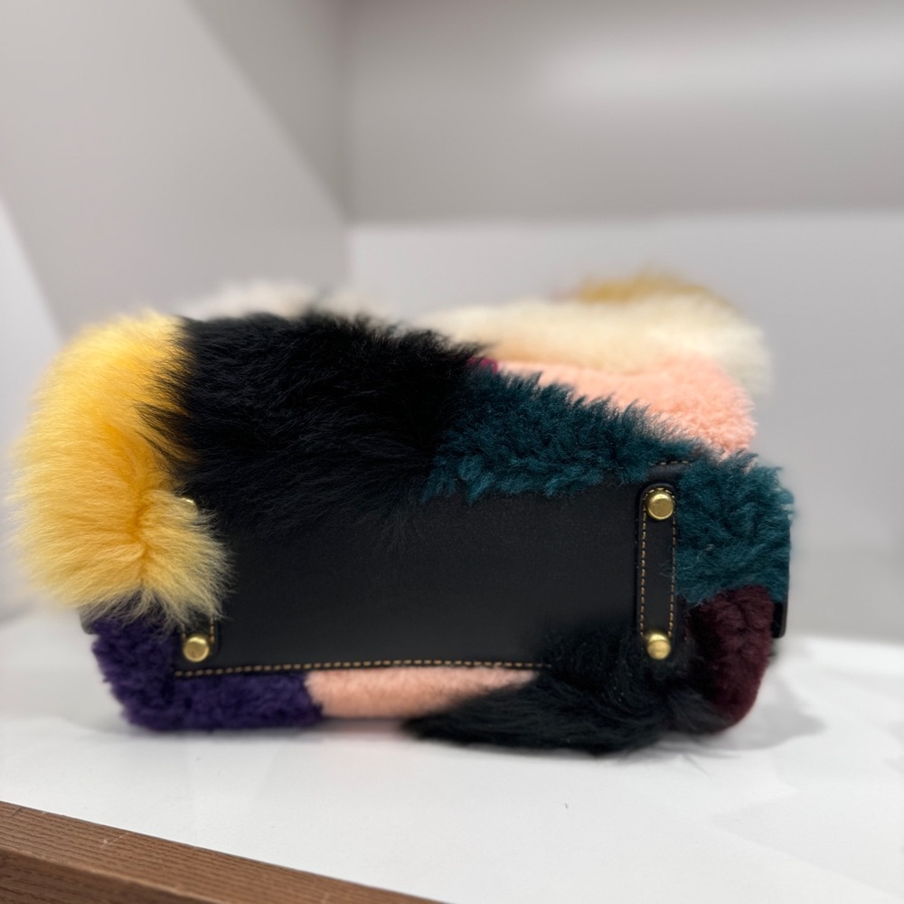 Coach Multicolor Patchwork Fur Shoulder Bag - Picture 4 of 14